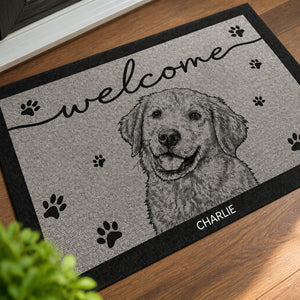 Custom Pet Portrait Welcome Doormat – Name & Line-Art Sketch - Personalized Doormat 6c496204-ea9b-418f-bf4a-2cc376169b9f.jpg