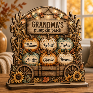 Grandparent's Pumpkin Patch Wagon – Personalized Wood Table Sign - Personalized Wooden custom shape Standing 2 layer (5mm) 6c694562-62e2-4870-90ab-a4a0ae277661.png