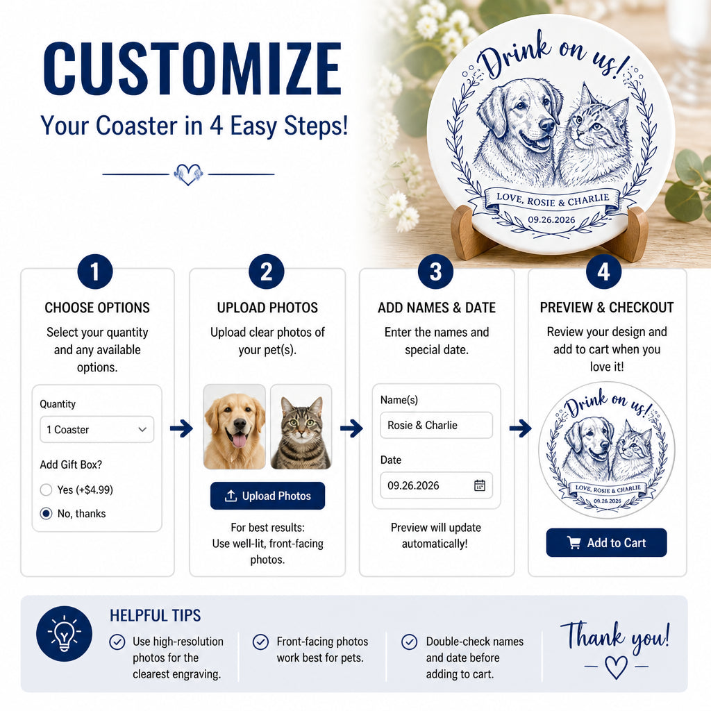 Pet Sketch Wedding Coaster – Drink on us! - Personalized Custom Ceramic Coasters 6c6d652f-530e-481f-8cc4-be6892b19dee.jpg