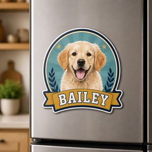 Custom Pet Portrait Fridge Magnet with Name – Modern Badge - Personalized Custom Shape Fridge Magnet 6c87cf5a-8d16-4dc4-a822-1c90c18fbd1a.png