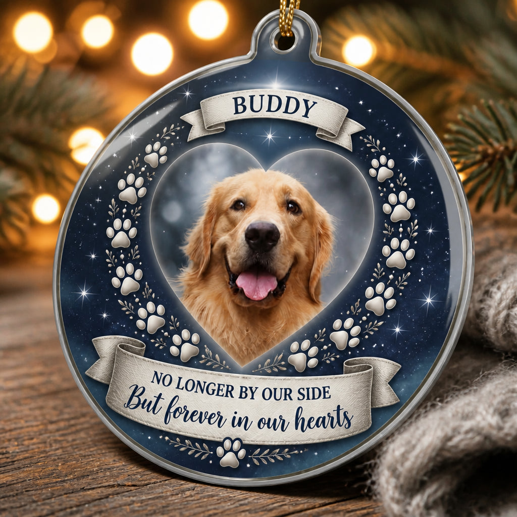 Pet Memorial Photo Shape Ornament – No Longer By Our Side - Shape Ornament 6c93e162-8b91-4bc0-a828-c208f4fe3158.jpg