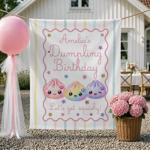 Dumpling Birthday Tapestry, Personalized Kawaii Dumpling Birthday Banner, Pink Dumpling Theme Girl Birthday Party Decoration Photo Backdrop 6ca4b851-dfca-4c6d-8c25-c4544c7e536b-1.jpg