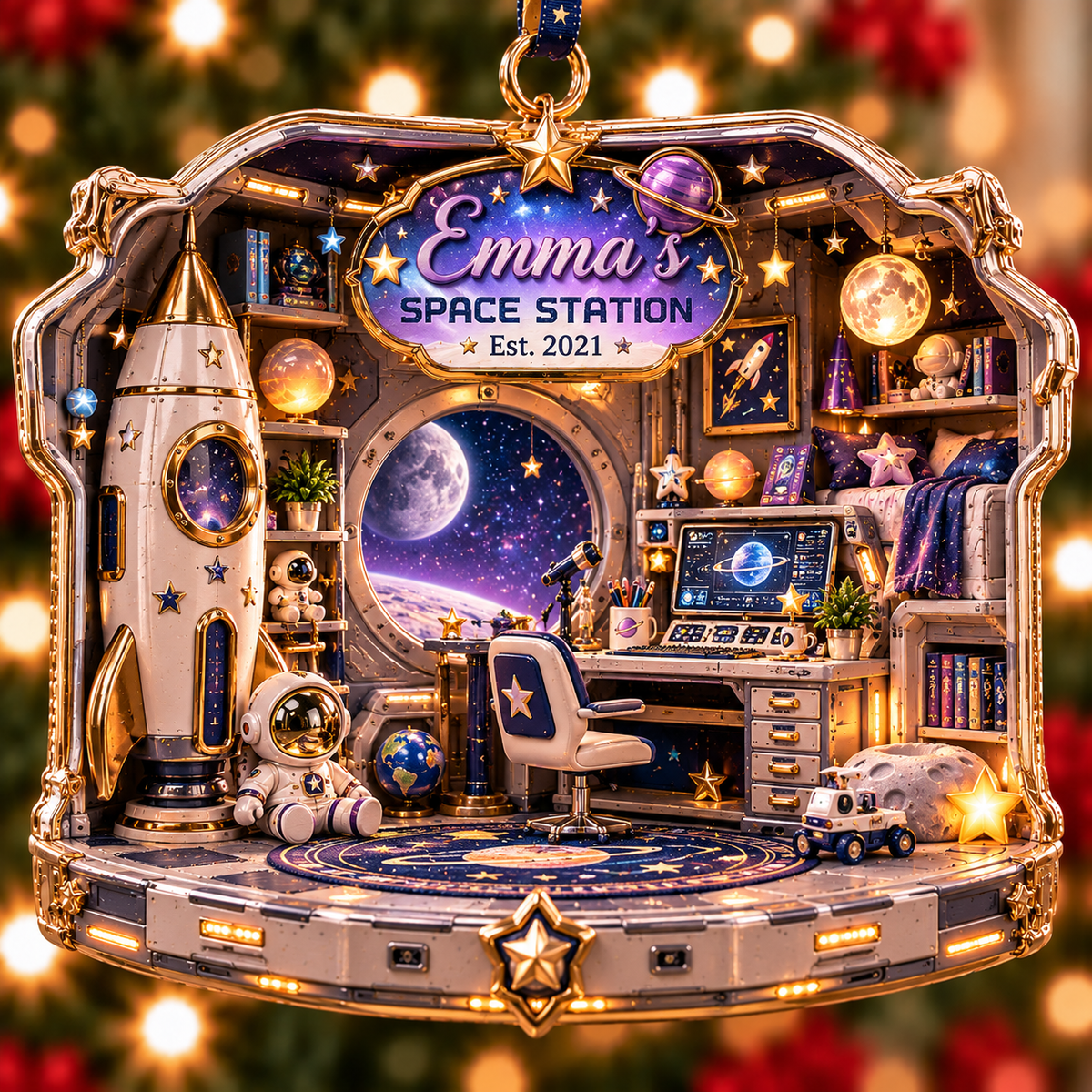 Personalized Space Station Corner Christmas Ornament – Custom Name & Year, Astronaut Gift for Kids, Space Lover Gift, Galaxy Christmas Keepsake 6ca64b82-f163-4402-a99c-348c6c3e9685-Emma-s-Space-Station-Ornament.png