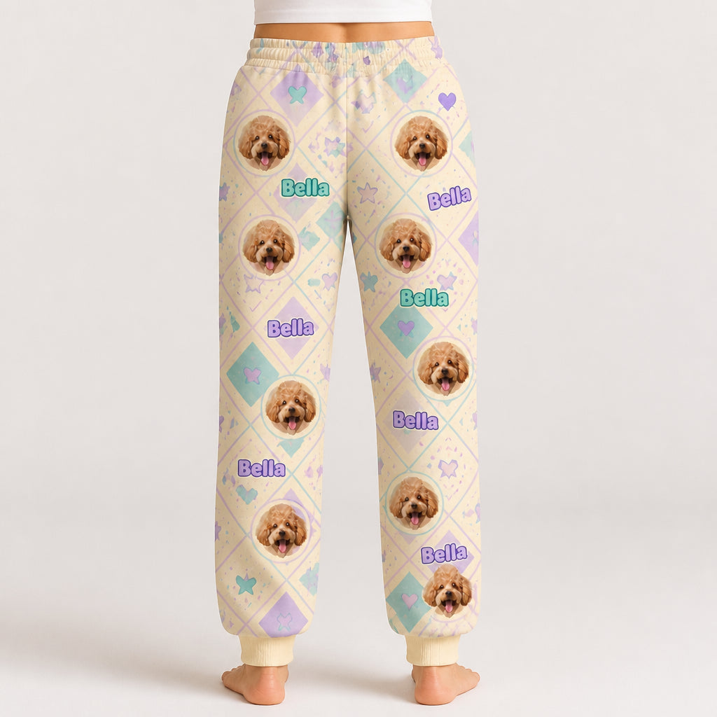 Custom Pet Photo + Name Sweatpants – Retro Diamond Pattern - Personalized Sweatpants 6cb9583e-a34a-4b75-9b3a-c14f34acaa12.jpg