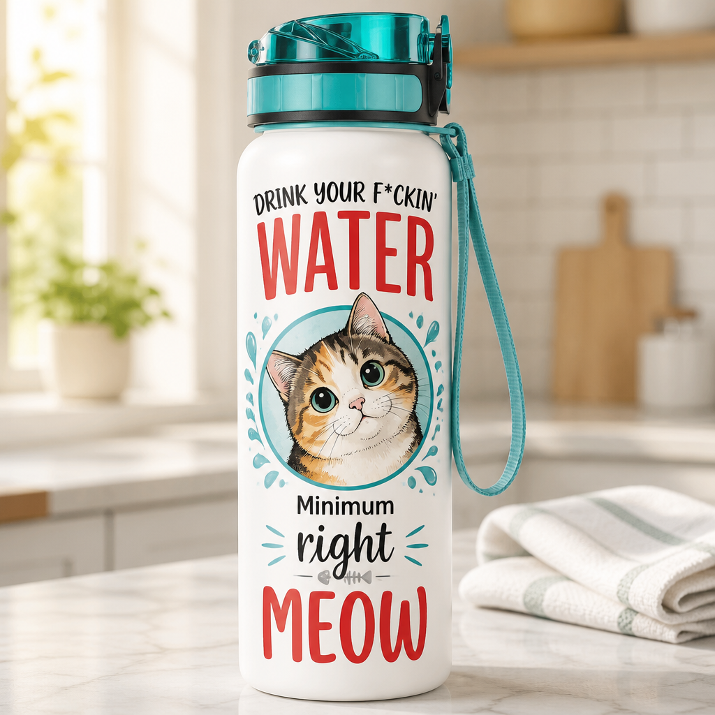 Cat Hydration Tracker Bottle – Drink Your F*ckin' Water Right Meow - Water Tracker Bottle 6cba855f-c69b-4a3b-99a1-7886efc1a96e.png