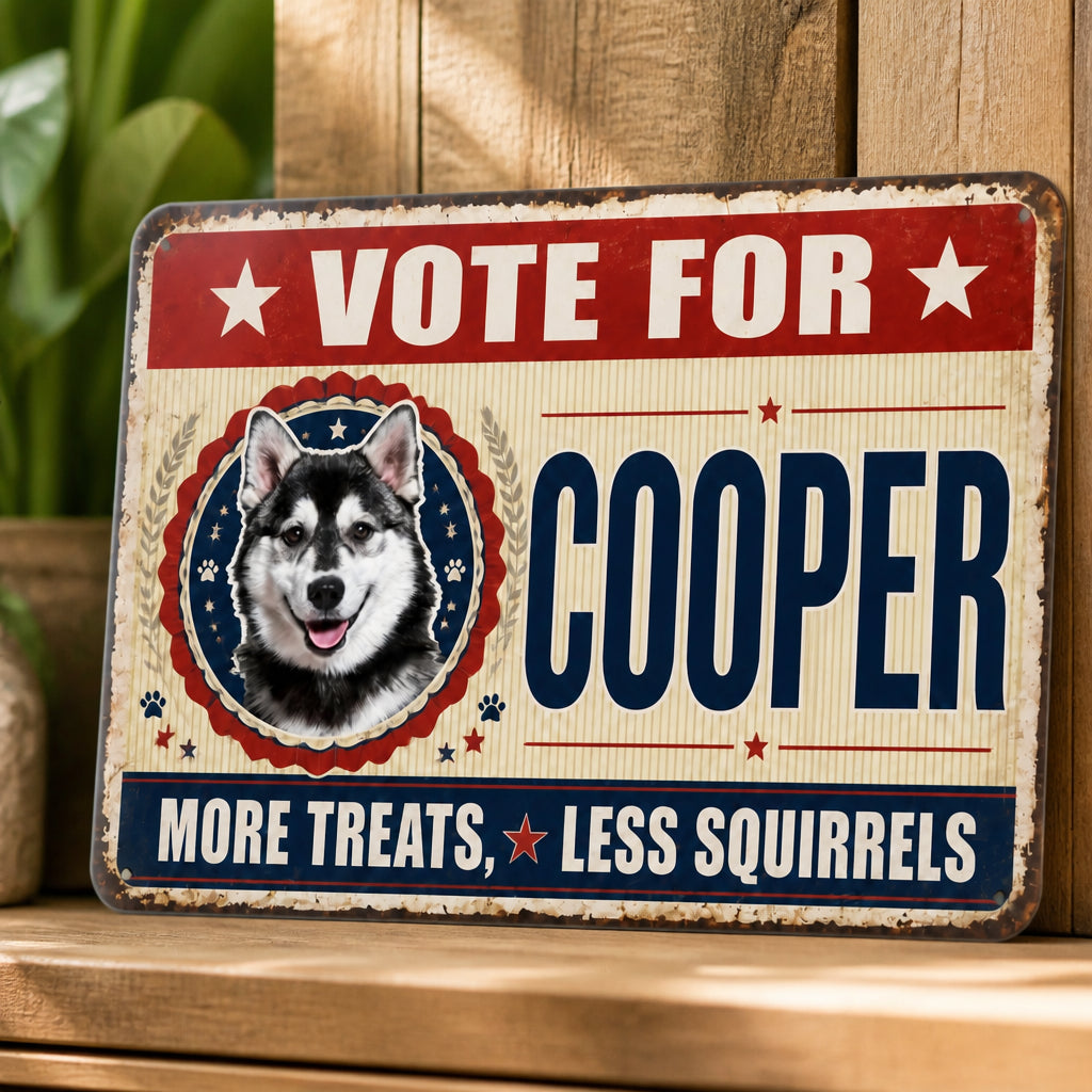 Vote For Your Dog – More Treats, Less Squirrels Metal Sign - Personalized Metal Sign 6cbb6fb3-49ac-4d7a-afc7-70f7f54ea7ff.jpg