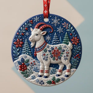 Handcrafted Ceramic Christmas Goat Ornament 3D, Festive 3D Winter Wonderland Decor, Unique Holiday Tree Decoration Gift 6cc31451-5387-40f9-90c4-fd4f64df24be-j8.jpg