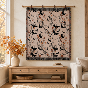 Neutral Halloween Blanket Bat Boho Halloween Decor Bat Woven Blanket Floral Halloween Throw Blanket Fall Home Decor 6cde4eda-d23f-489a-8a79-d7fa7e75fe8d-banner-3.png