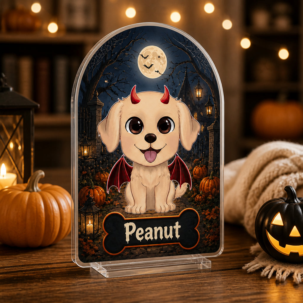 Personalized Halloween Devil Pup Name Standee - Personalized Acrylic Custom shape Standing 1 layer (FS) 6cf8860a-1501-4edd-90e4-7177d609ef3b.jpg