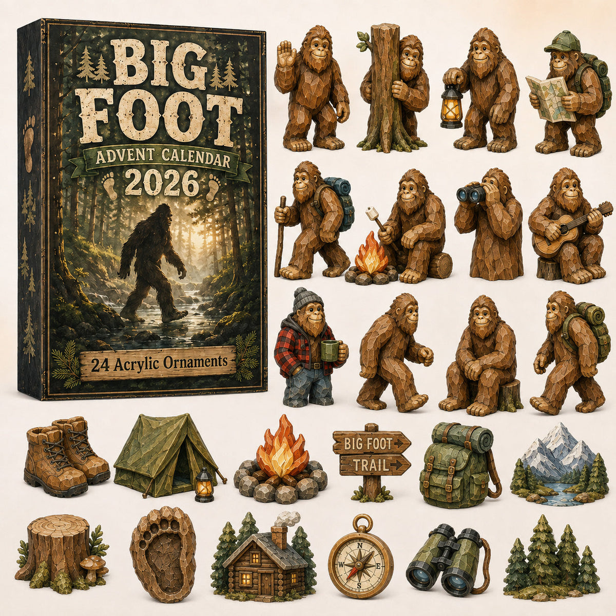 Camping Big Foot Advent Calendar 2026 - 24-Day Festive Countdown, Acrylic Charms Blind Box - Gift For Campers, Family & Friends 6d0b50d2-4642-45de-ae63-6454ebd8d51b-big-foot.jpg