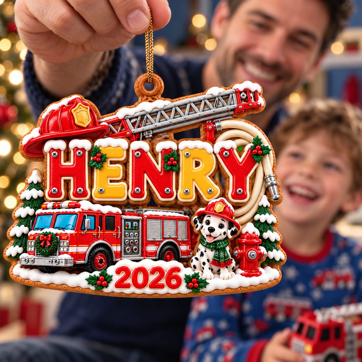Personalized Fire Truck Christmas Ornament 2026 – Custom Name with Dalmatian and Firefighter Helmet, Little Firefighter Gift for Kids 6d0fa87d-5031-4618-8c6e-a299a8d8e4db-Henry-s-firefighter-Christmas-ornament-4.png