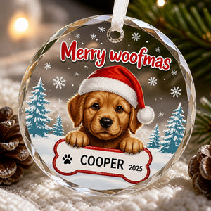 Merry Woofmas Personalized Dog Name & Year Crystal Ornament - Personalized Crystal Ornament 6d275dae-7de0-43b0-8130-941627615afe.jpg