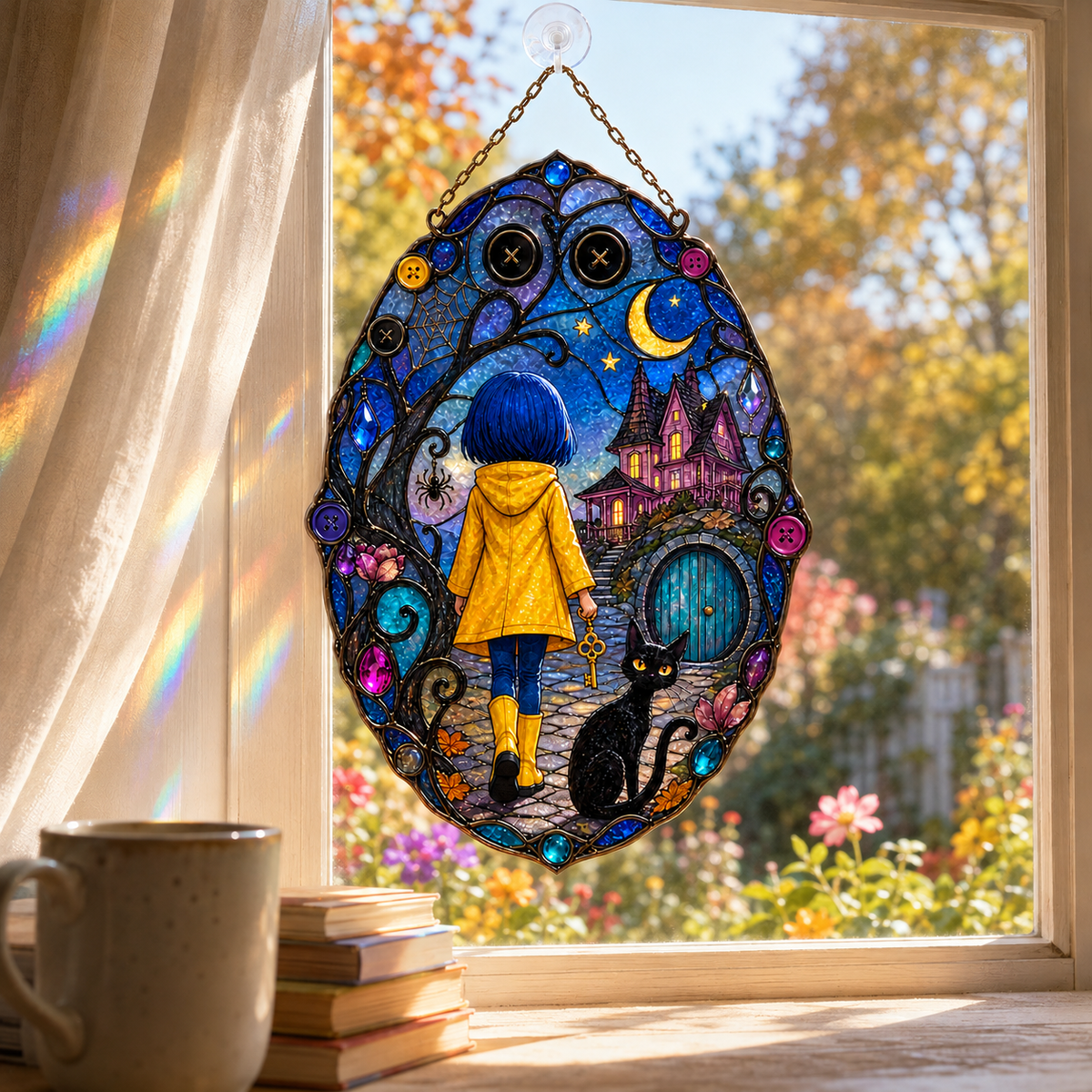 Cartoon Inspired Stained Glass Suncatcher – Spooky Girl & Black Cat Halloween Window Hanging Decor 6d2da014-7089-420e-a5c2-7415f869668c-banner-1.png