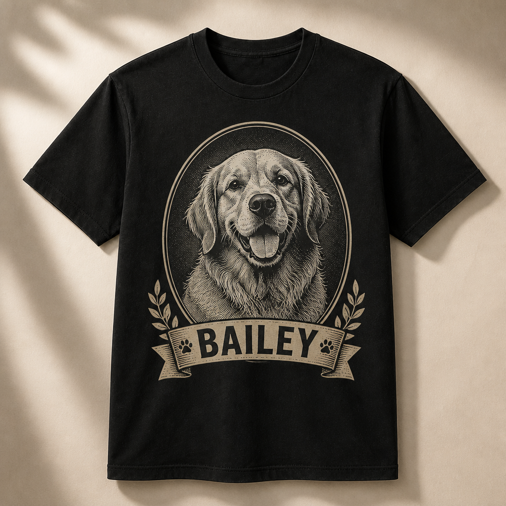 Custom Pet Portrait Name Tee – Etched Vintage Style - Personalized T-shirt 6d3580ab-c9d1-4640-a4a2-a2713aa50772.png