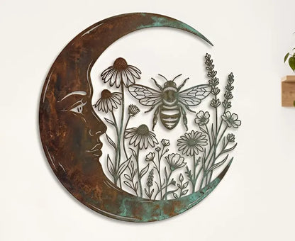 Crescent Moon Bee Wall Decor, Wildflower Garden Art, Rustic Outdoor Metal Sign 6d9cdd8b-38e7-484b-8b9d-a853b93025f6-fhgyre-2-.webp