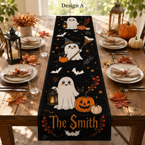 Personalized Halloween Table Runner, Cute Ghost and Pumpkin Runner, Fall Kitchen Dining Table Decoration 6da4448a-983b-4373-86f0-c4136a26acc8-6.png