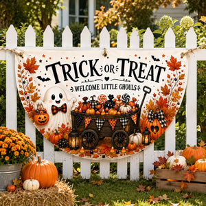 Trick or Treat Ghost Halloween Fan Flag Banner, Halloween Bunting Flag with Grommets, Fall Porch Fence Yard Decor, Indoor Outdoor Party 6daf4e69-3db8-4bed-b0ae-0a8505648ead-1.jpg