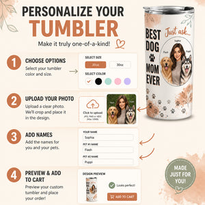 Best Dog Mom Ever Custom Portrait Tumbler (You + Up to 2 Dogs) - Personalized Tumbler 6db8ab1e-8be0-4c6c-b6e6-3edb7341aba0.jpg