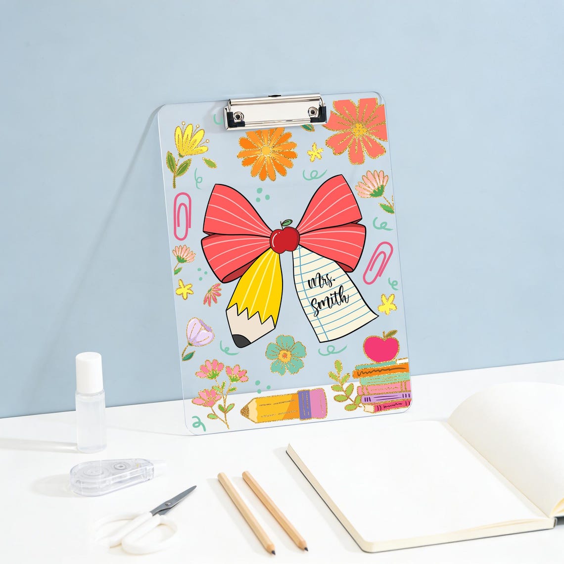 Custom Teacher Name Clipboard,Teacher Appreciation Gift,Personalized School Pencil Board,Classroom Decor,Back to School Gift from Students 6dda9011-7699-4bb2-8958-865261e07846-8.jpg
