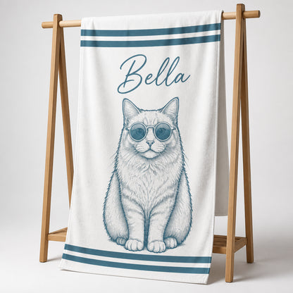 Custom Pet Beach Towel – Retro Sunglasses Portrait with Name - Personalized Beach Towel 6ddc33f8-3a8b-4788-98da-024bb361a5ba.jpg