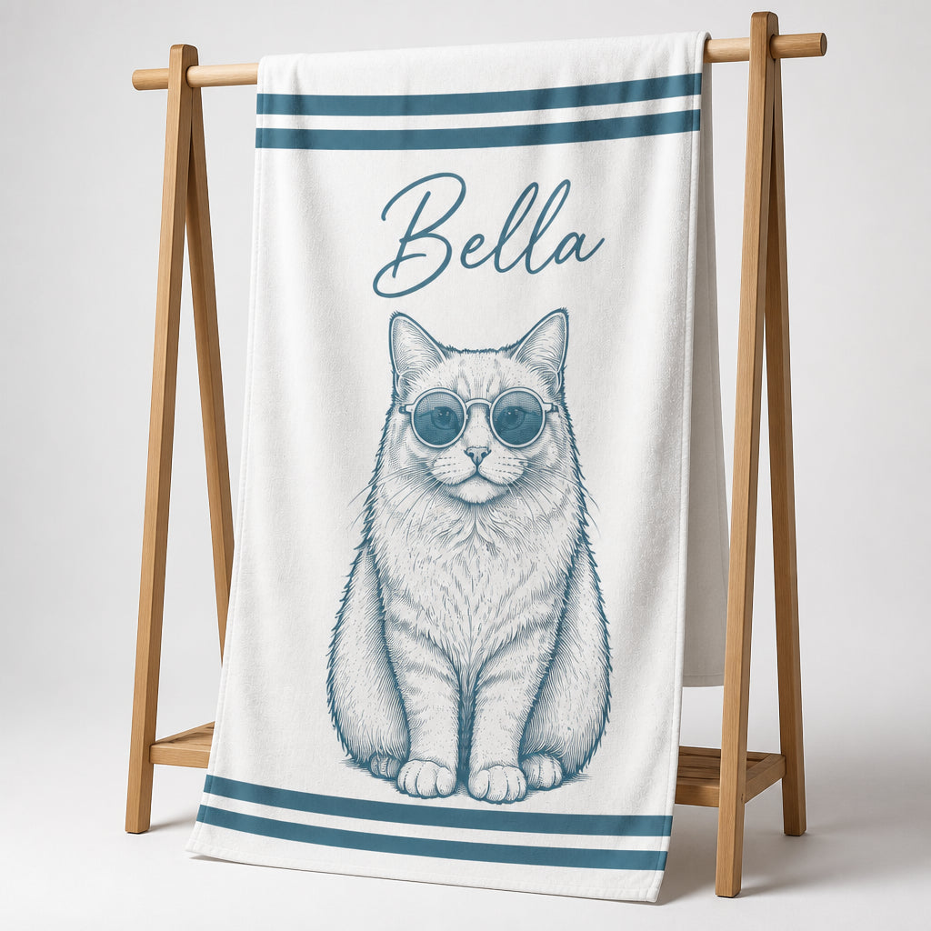 Custom Pet Beach Towel – Retro Sunglasses Portrait with Name - Personalized Beach Towel 6ddc33f8-3a8b-4788-98da-024bb361a5ba.jpg