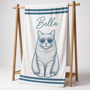 Custom Pet Beach Towel – Retro Sunglasses Portrait with Name - Personalized Beach Towel 6ddc33f8-3a8b-4788-98da-024bb361a5ba.jpg