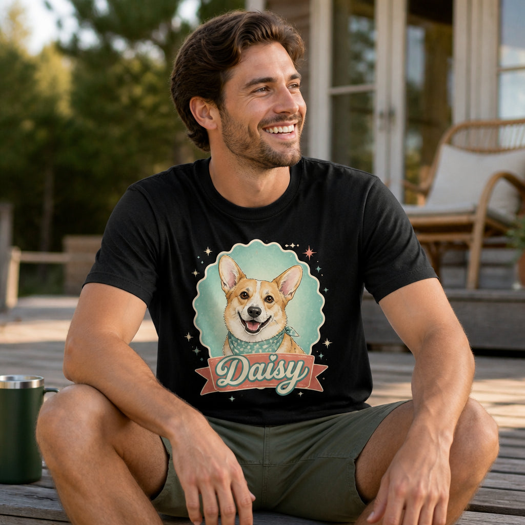 Custom Pet Portrait Tee – Retro Badge Nameplate - Personalized T-shirt 6ddd1107-b78e-4959-85d0-3d384f857016.jpg