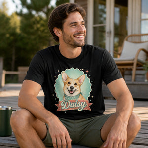 Custom Pet Portrait Tee – Retro Badge Nameplate - Personalized T-shirt 6ddd1107-b78e-4959-85d0-3d384f857016.jpg