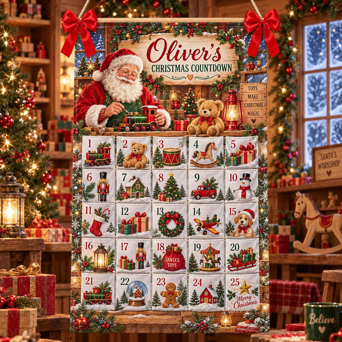Personalized Reusable Fabric Advent Calendar, Santa Christmas Countdown, Custom Name 25 Pocket Advent Calendar, Kids Holiday Wall Xmas Decor 6e0165fa-e083-46a3-ba37-34718ae83a48-il_1588xN.8590674351_kwcp.jpg