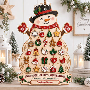 Personalized Snowman Advent Calendar, Christmas Countdown Calendar, Custom Name Holiday Decor, Family Christmas Gift, Rustic Wooden Sign 6e035310-6bfd-4a40-a1db-34c35e8e5ed4-il_1588xN.8568122297_gbsq.jpg