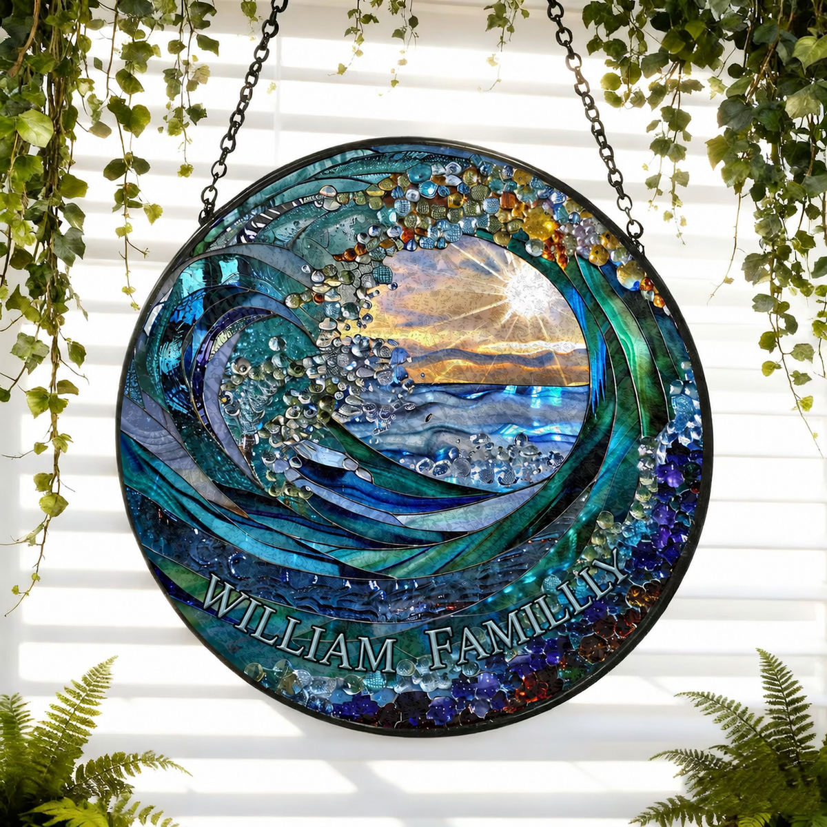 Sunrise On The Beach Suncatcher Ornament, Ocean Waves At Sunrise, Sunrise Lover Gift, Beach Suncatcher, Natural Gift, Beach Home Decor 6e241682-48aa-4e18-bbb1-55aaeee73c21-d0d20891-0708-4456-ae44-c4f3b7a094e1.png