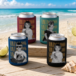 Personalized Photo Birthday Can Cooler, Vintage photo Can Cooler, 30th Birthday Party Can Cooler, Funny Childhood Photo Drink Holder 6e2e96f9-d53a-462f-8b36-5b1490684490-banner-2.png