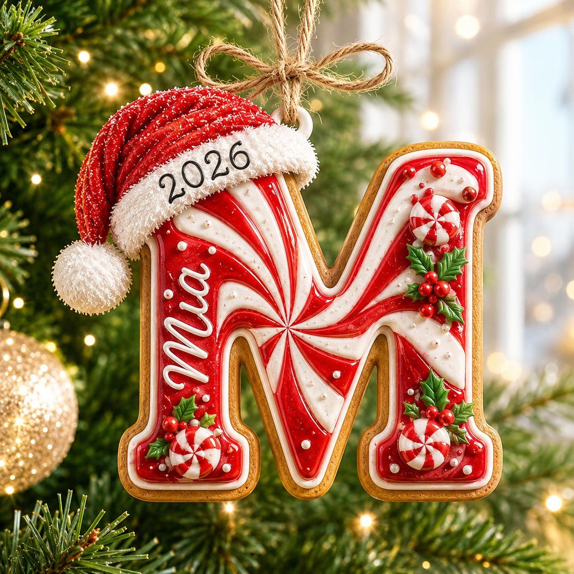 Personalized Peppermint Christmas Ornament, Custom Name Initial Monogram Ornament, Candy Cane Letter Xmas Decor,Kids Christmas Tree Ornament 6e422882-c16b-455a-9c06-628f32a490b4-8.jpg