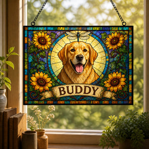 Custom Stained-Glass Pet Portrait Suncatcher – Photo + Name - Personalized Rectangle Stained Glass Suncatcher (PW) 6e43464d-a360-4497-9d7a-5ccc533e2a70.jpg