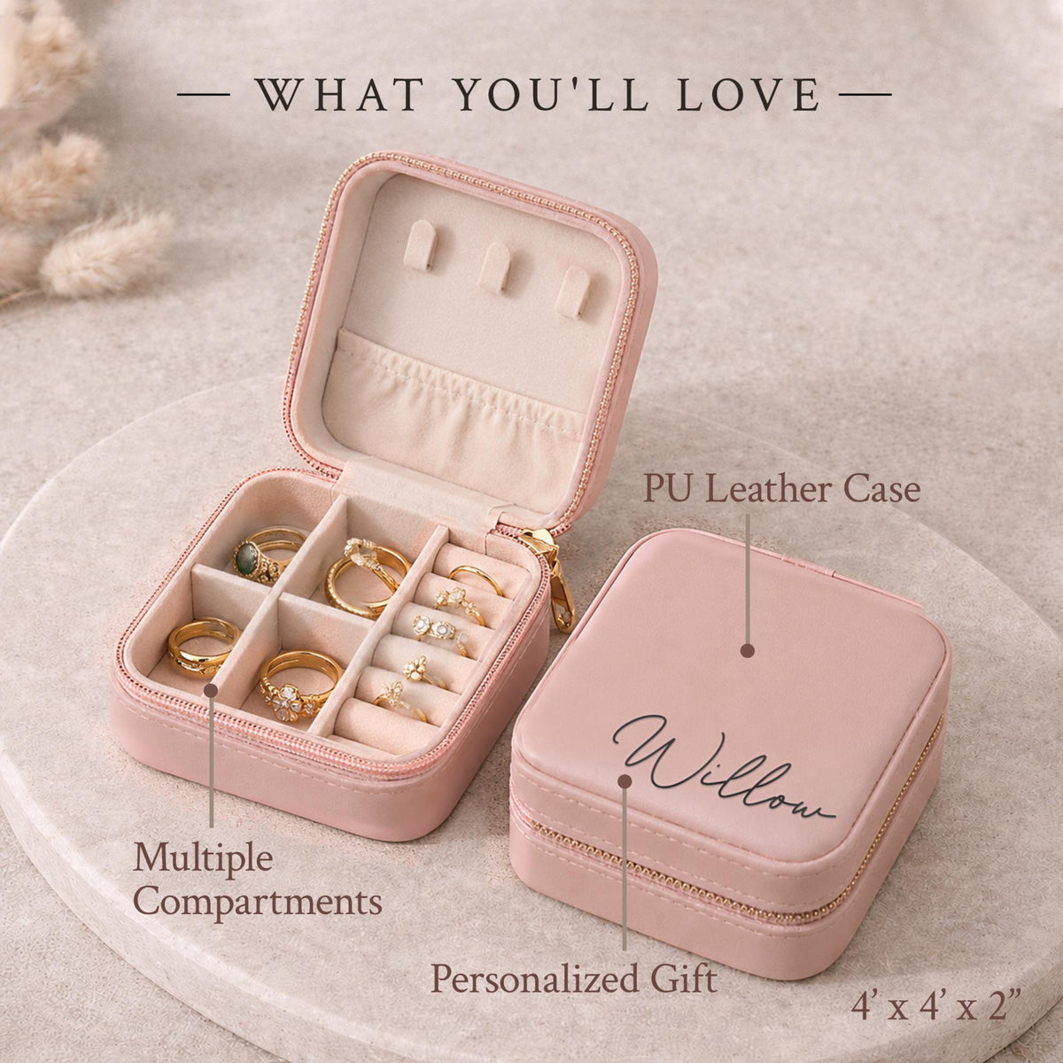 Personalized Sorority Gift, Custom Name Jewelry Box, Leather Travel Jewelry Case, Big Little Reveal Gift, Sorority Sister Gift 6e553ee5-478c-4084-9d7b-10bb897ec7bc-4.jpg