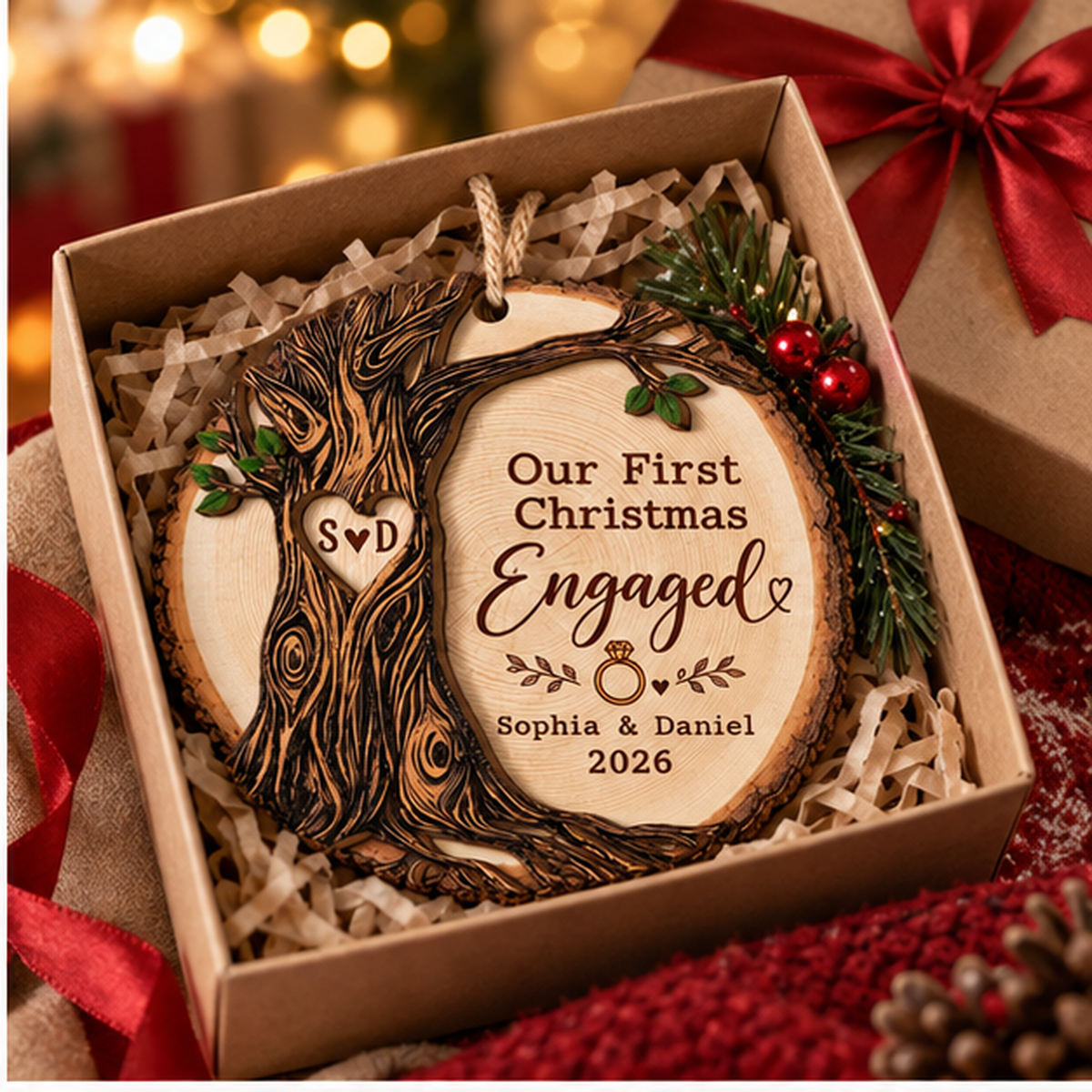 Personalized Our First Christmas Engaged Ornament 2026 – Custom Couple Names & Initials Wooden Engagement Christmas Gift 6e647324-7437-420c-be41-2a52f70d37c6-engaged_ornament_gift_box_mockup.png