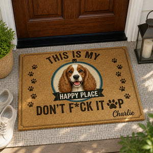 Happy Place Dog Doormat – Custom Pet Portrait & Name - Personalized Doormat 6e65d8ba-2989-4f75-86b6-57d96b881aee.jpg