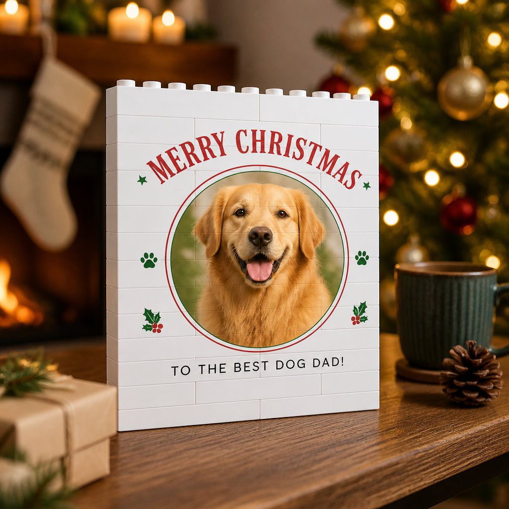 Merry Christmas Dog Dad Photo Block Puzzle - Personalized Custom Building Block Puzzle 6e7c1bfd-1822-4254-938c-5602073e1f8d.jpg