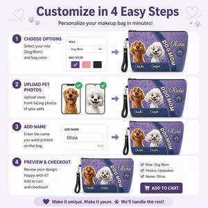 Dog Mom Makeup Bag – 2 Pet Portraits with Owner & Pet Names - Personalized Velvet Makeup Bag 6e81af1e-aef9-4675-91c0-1381c6c0f1c3.jpg
