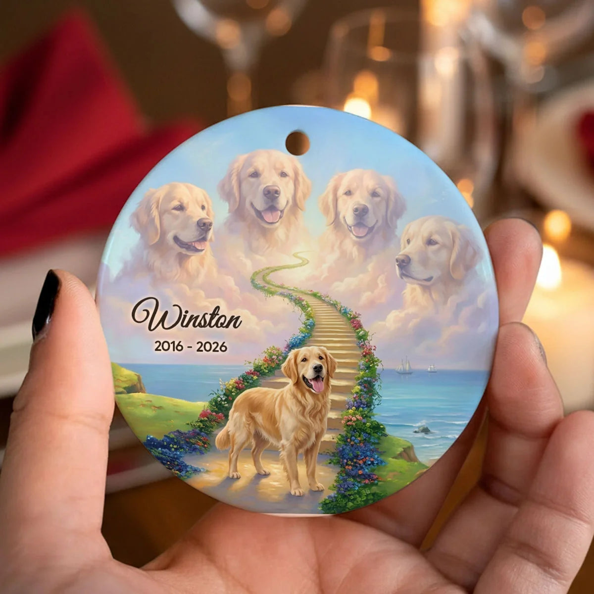 Personalized Dog Memorial Ornament, Custom Golden Retriever Loss Gift, Rainbow Bridge Dog Remembrance Gift, Pet Bereavement Keepsake, Pass Away Dog Ceramic Ornament 6e8dbc58-66fb-4cb3-9f7d-a5e4d765d4bb-uYI1zTTDo4__pod220260813736_web-5.webp