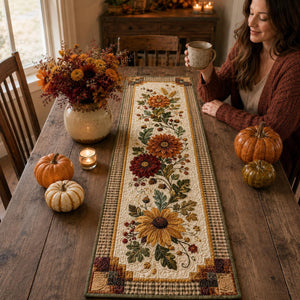 Quilted Sunflower Fall Table Runner, Autumn Floral Thanksgiving Decor, Rustic Harvest Gift 6e906e36-e85f-4e08-97d4-b886cb21d10a-3.jpg