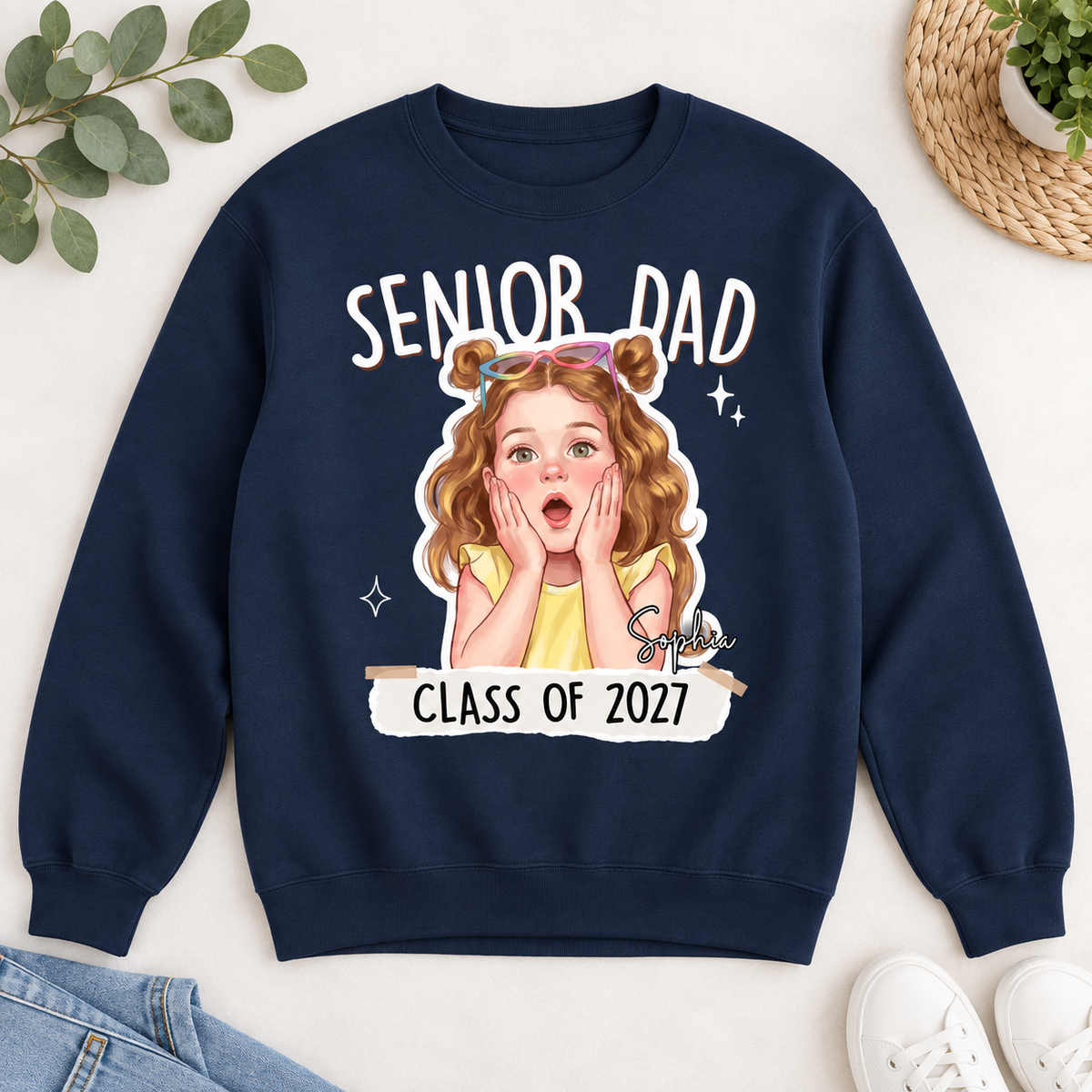 Personalized Senior Dad Shirt, Custom Graduate Photo T-Shirt with Name & Class of 2027, Proud Dad Graduation Gift, Senior Year Family Tee 6eae81f1-c376-446b-8c74-3e31c596a412-9.png