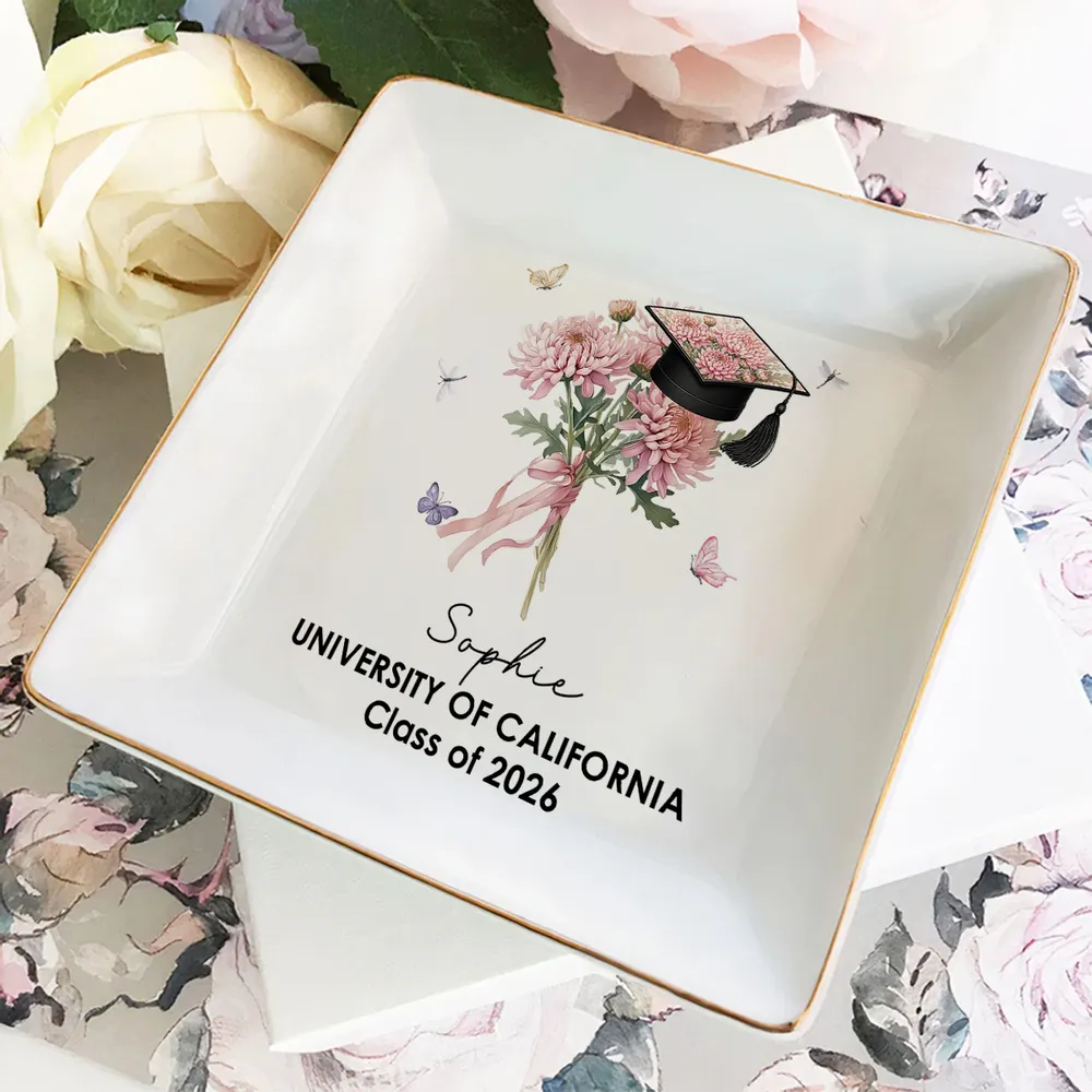 Her Graduation Bloom - Personalized Jewelry Dish - College Graduation Gift for Her, Masters Degree, PHD Graduation Keepsake 6eb4e2ac-dbd0-49e2-8783-a8f4c142ab59-b4.png