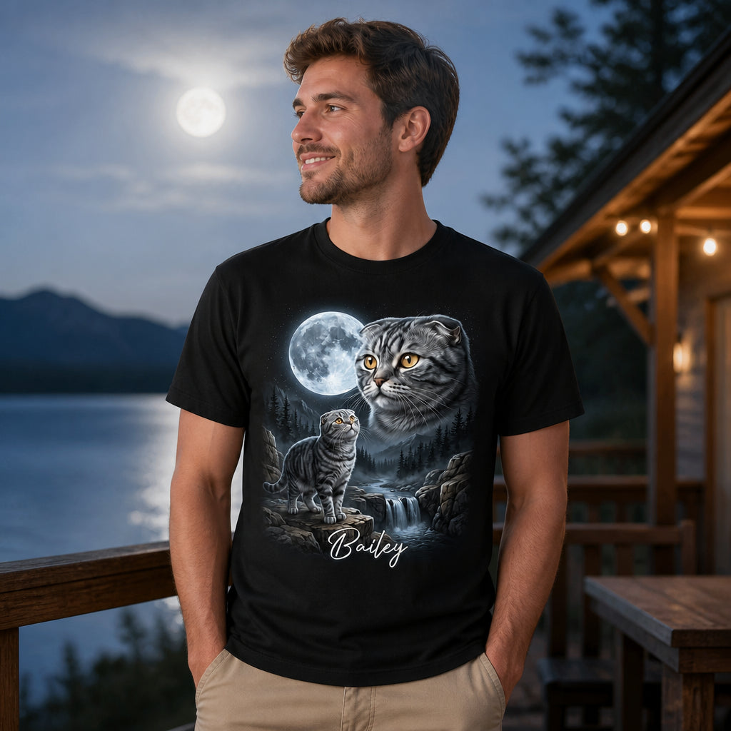 Custom Cat Night-Sky Portrait Tee – Photo-to-Art with Name - Personalized T-shirt 6ebc3511-0bcc-4a6f-83d8-bc681da5727d.jpg