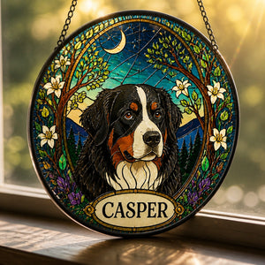 Personalized Stained-Glass Dog Suncatcher – Forest Arch - Personalized Suncatcher Stained Glass 6ed6758d-c1ca-4d96-b268-8fde15e9bc4b.jpg