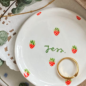 Strawberry Name Dish - Personalised Peachy Baby Pink Cute Clay Ring Trinket Dish - Jewellery Storage, Printed Bowl Small 6efa5a9e-bf5d-4953-9318-472f666601aa-trfyrtyrt.jpg