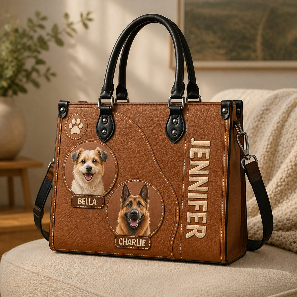 Custom Pet Portrait Leather Shoulder Bag – 2 Pets with Owner Name - Personalized Leather Shoulder Bag 6efc8e61-9686-4a8b-8a60-772c59bfcdd2.jpg