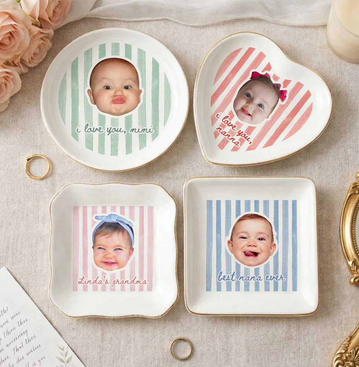 Personalized Baby Face Trinket Tray, Mothers Day Gift For Grandma, Grandma Gift from Grandkids, Nana Ring Dish, Birthday Gift For Grandma 6f0732f8-b79b-443a-bda6-e0680429091b-7.jpg