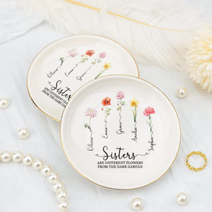 Personalized Sisters Gift Birth Flower Jewelry Tray Custom Names Family Keepsake Dish 6f11f5cd-498a-47f3-a34e-40062fa4a327-4.jpg