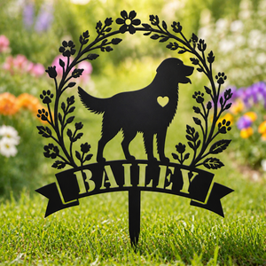 Personalized Dog Garden Stake – Wreath Silhouette with Name - Personalized Cut Metal Sign 6f16947d-3fc0-4c47-a3a7-f2df797a8180.png